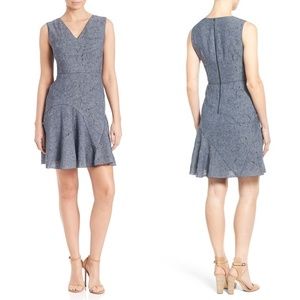 Elie Tahari Elliot Floral Jacquard Laser Cut Dress
